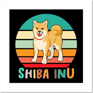 Vintage Retro Shiba Inu Posters and Art